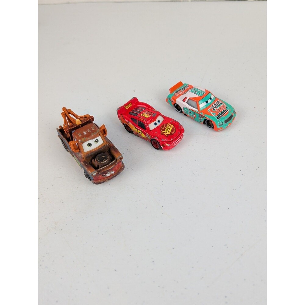 Disney Pixar CARS Movie Diecast x3 Lightning McQueen Mater Sputter Stop